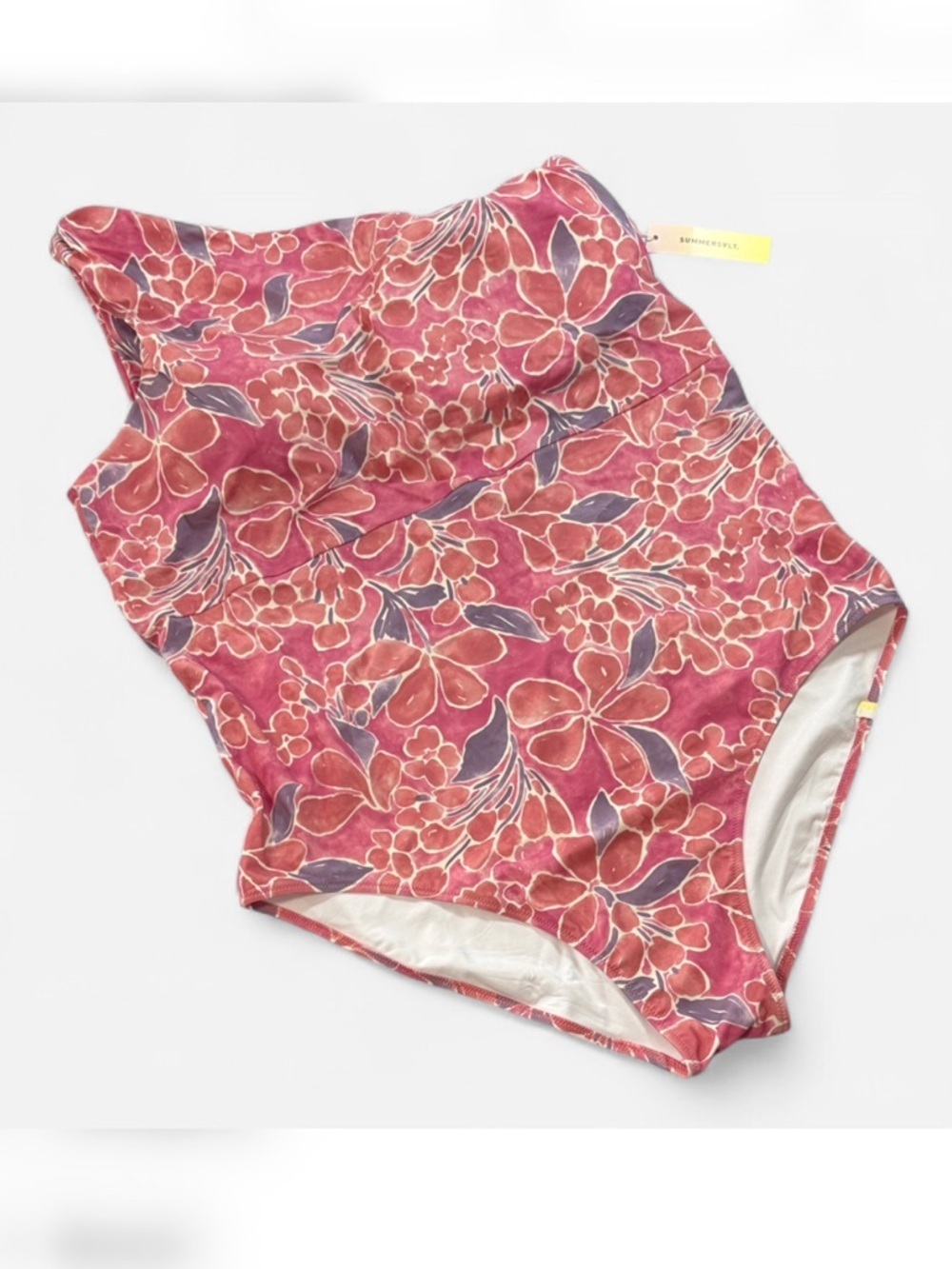 Summersalt Pink Floral One Shoulder One-Piece Swimsuit Size 22 NWT